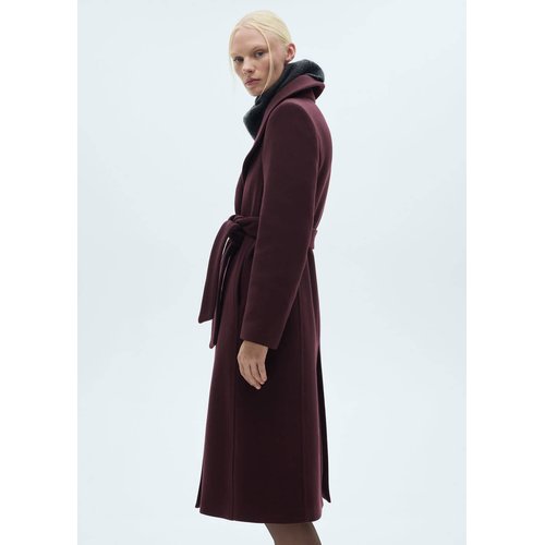 Manteau laine manteco ceinture grenat Mango La Redoute