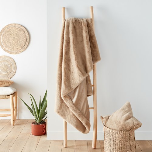 Colton faux fur throw La Redoute Interieurs La Redoute