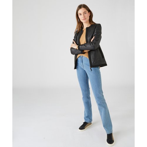 Veste cuir zippee noir Damart La Redoute