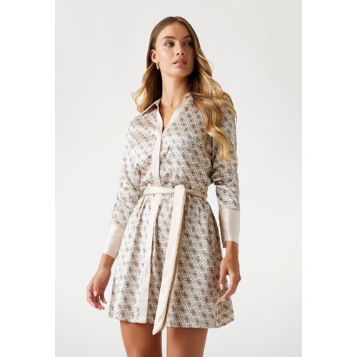 Robe Fille GUESS Holiday - Taille 6, Beige Clair à Bords Contrastés, Occasion Très Bon état