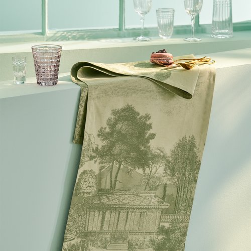 Strofinaccio Garnier Thiebaut Jardin Spirituel, Colore Verde, 56x77 Cm, 100% Cotone Jacquard, Con Gancio