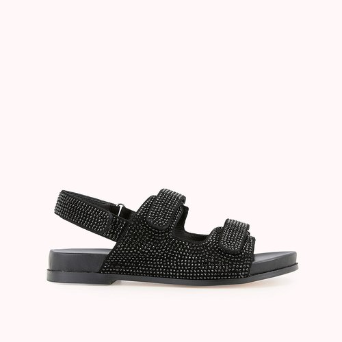Sandales cuir a scratchs honey Cosmoparis noir La Redoute