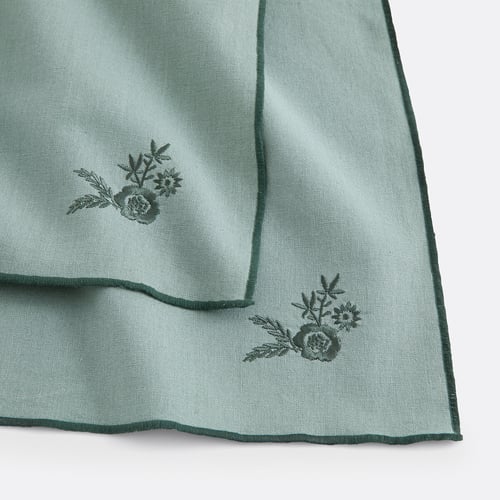 Lot De 6 Serviettes En Lin Mélangé 55% Lin / 45% Coton – 45x45 Cm, Certifiées GOTS Et Ökotex, Gris Foncé - 7
