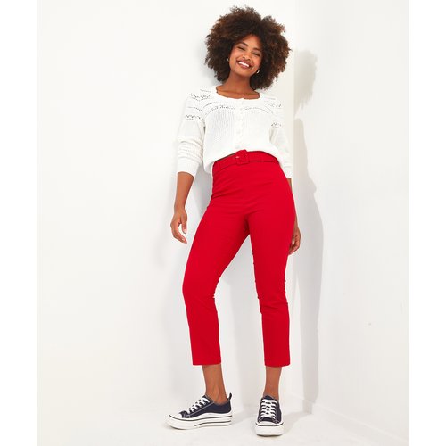 Pantalon capri slim retro avec ceinture rouge Joe Browns La Redoute