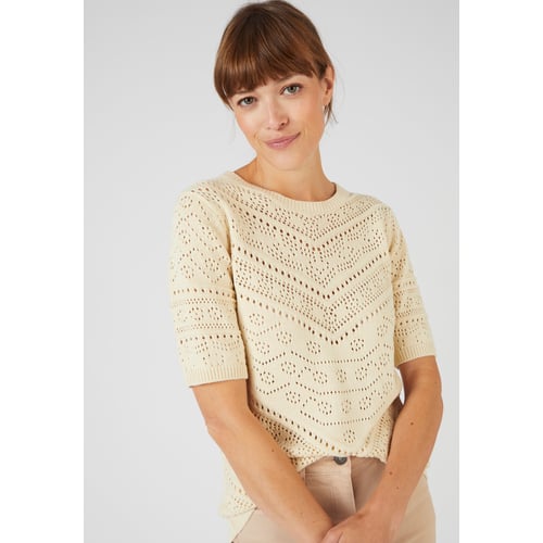 Pull maille ajourée effet crochet - Damart - Rose - Femme - 0.00