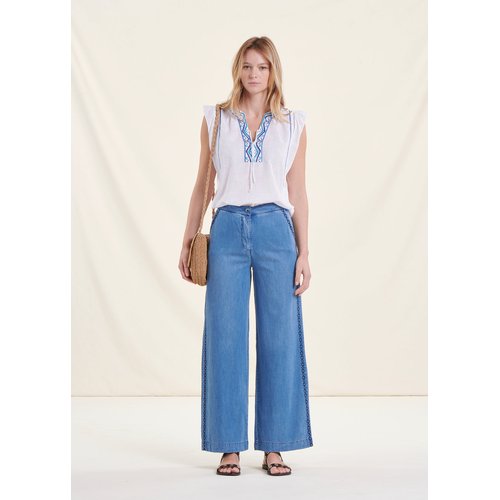 Pantalon fluide taille haute