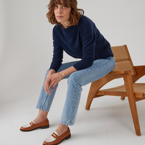 Pull encolure bateau en fine maille cachemire La Redoute Collections La Redoute