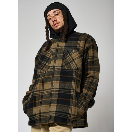 Chemise a carreaux 100 coton manches longues coton rybau kaki Kaporal La Redoute