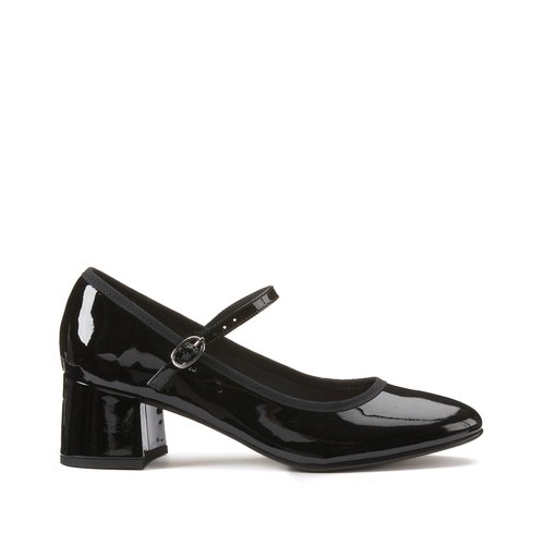 Chaussures babies cuir a talon dalmatie Jonak vernis noir La Redoute