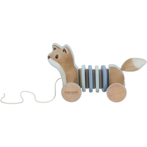 Jouet a tirer bleu beige bois marron Little Dutch La Redoute