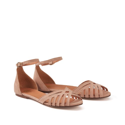 Beige flat sandals clearance