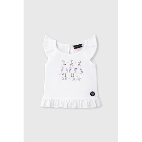 VERTBAUDET Débardeur Bébé Poche Contrastée Blanc 36 Mois (97 Cm)