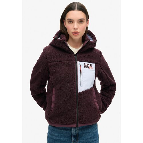 Trekker sherpa hooded jacket dark purple Superdry La Redoute