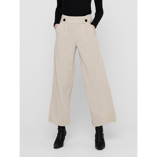 Pantalon Femme Yeenily Jambe Large Taille Haute - Tissu Fluide Polyester - Élastique Avec Cordon - Poches Latérales - Couleur Unie - 8