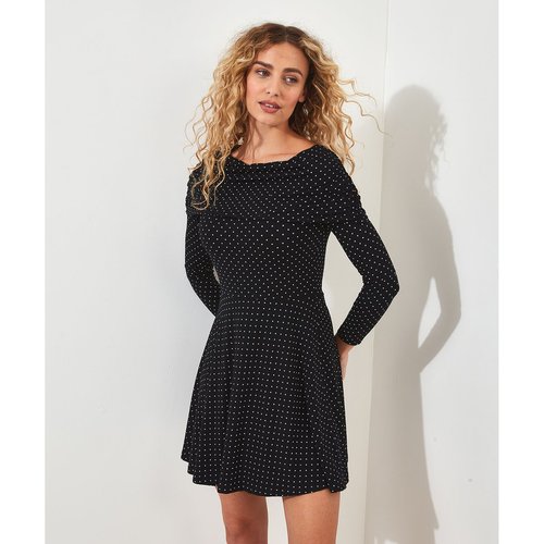 Robe Patineuse Bardot a Pois