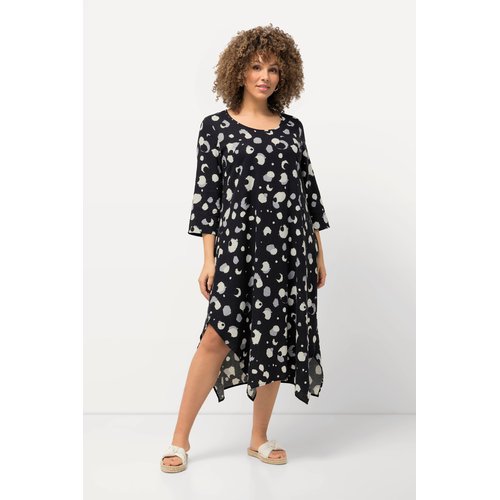 Robe trapeze en lin melange noir Ulla Popken La Redoute