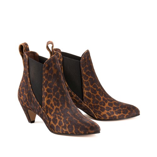 Bottines leopard cuir outlet