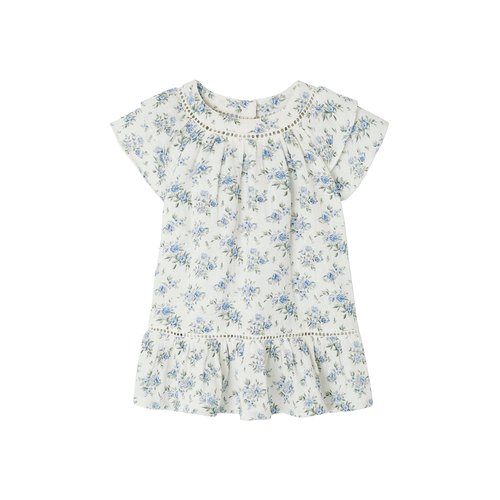 Robe fleurie de ceremonie en gaze de coton ecru Vertbaudet La Redoute