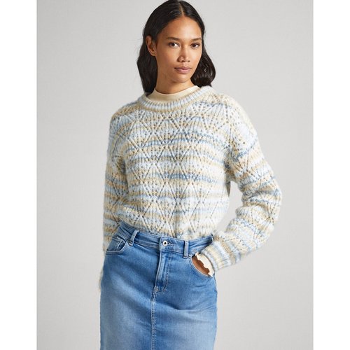 Trui met ajour en ronde hals beige blauw Pepe Jeans La Redoute