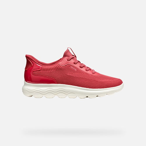 Geox D Spherica Plus - Baskets Femme Confort Blanc Avec Système Fast In - Légeres Et Respirantes