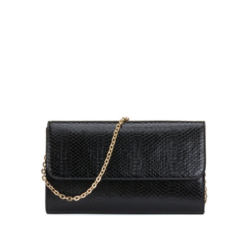 Sac a main bandouliere chaine forme rectangulaire noir La Redoute Collections La Redoute