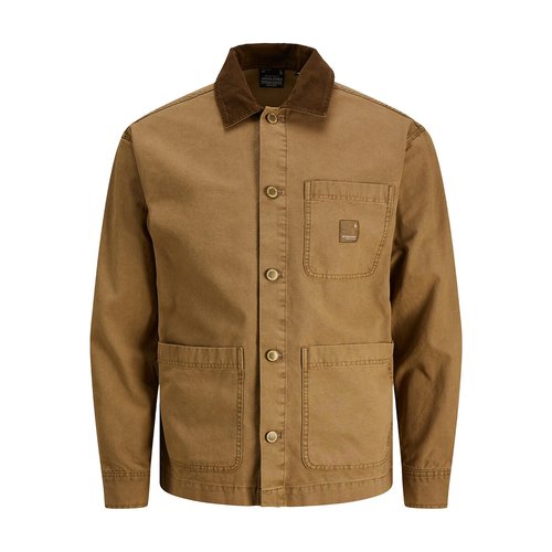 Veste de charpentier boutonnee beige fonce Jack Jones La Redoute