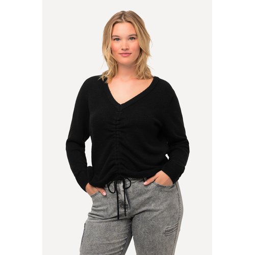 Pull a manches longues et col en v agremente Ulla Popken La Redoute