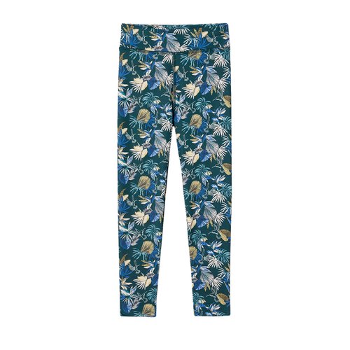 Legging sport matiere technique motifs fleurs exotiques vert imprime Vertbaudet La Redoute