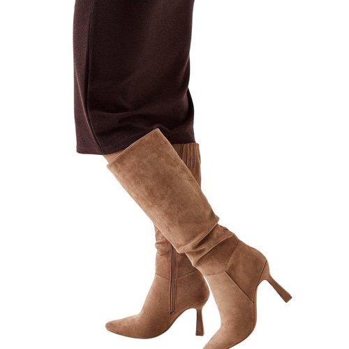 Bottes hauteur genoux kristina taupe Dorothy Perkins La Redoute