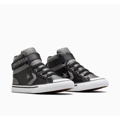 Kids pro blaze strap sport lux high top trainers in leather grey black Converse La Redoute