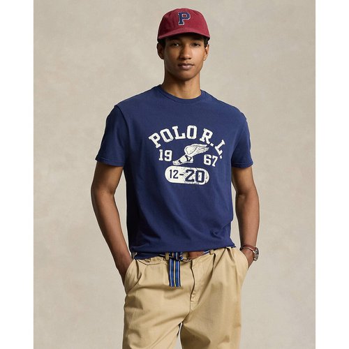 T shirt droit en jersey logo vintage Polo Ralph Lauren bleu fonce La Redoute