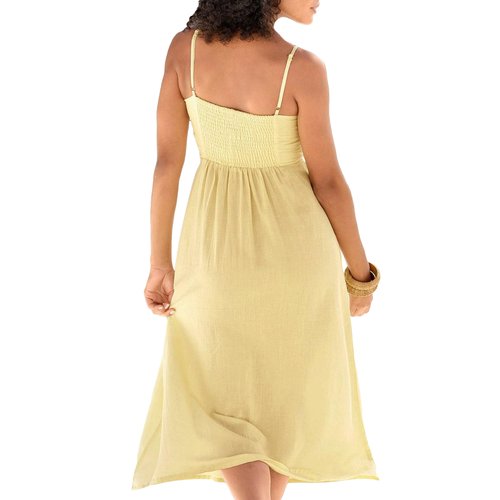 Robe estivale longue leinen jaune jaune Lascana La Redoute