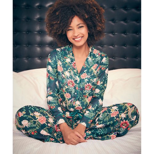 Haut pyjama satin floral paon paonne Joe Browns La Redoute