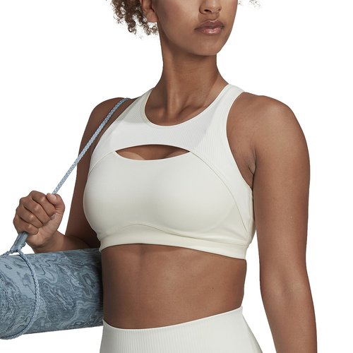 Brassiere de sport maintien moyen Adidas Performance blanc casse La Redoute
