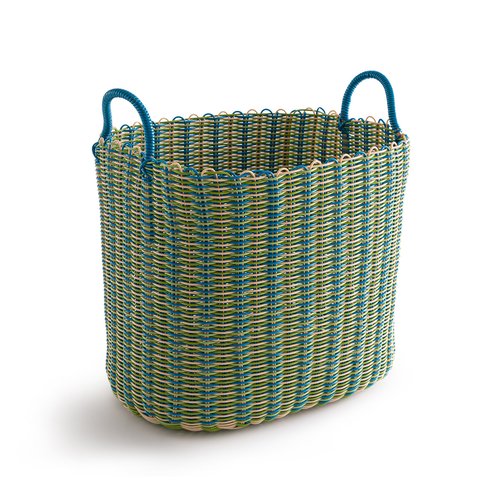 Myca woven scoubidou basket multi coloured La Redoute Interieurs La Redoute
