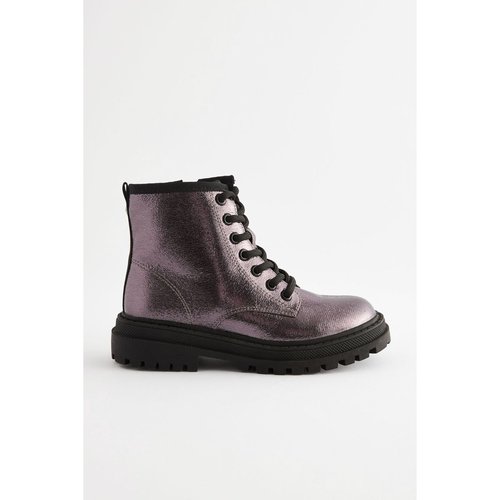 Bottines fourrees a lacets coupe classique argent metallise Next La Redoute