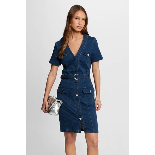 Robe courte ajustee en jean jean stone Morgan La Redoute