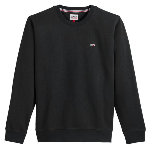 Regular fleece sweatshirt in organic cotton mix with crew neck black Tommy Jeans La Redoute