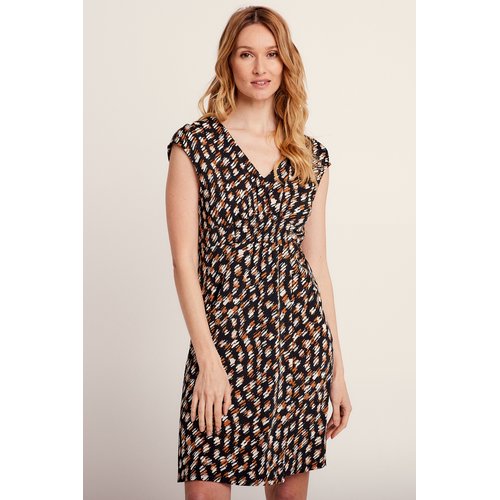 Robe droite col en v noir Breal La Redoute