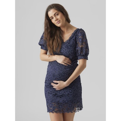 Robe en dentelle robe courte regular fit col en v Mama Licious La Redoute