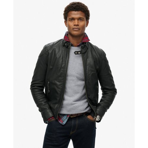Veste en cuir racer noir cow indie Superdry La Redoute