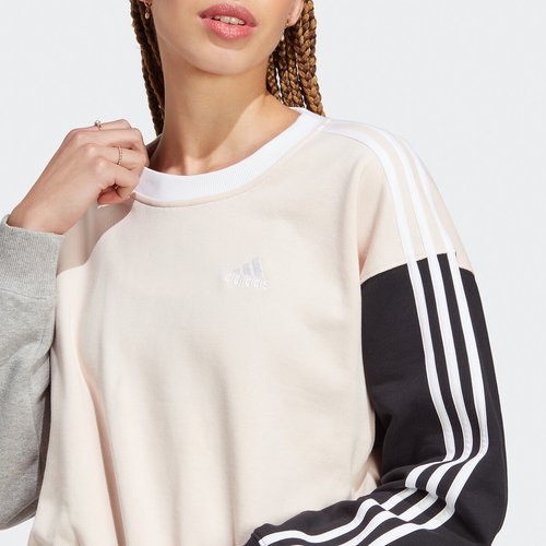 Adidas originals adicolor three stripe crew neck sweat in black on sale