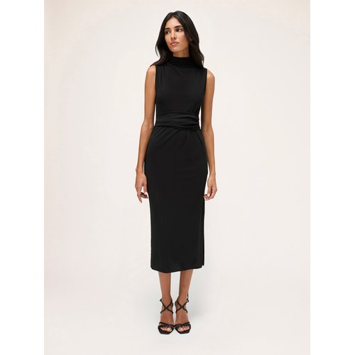Robe en jersey effet lycra avec drape a la taille noir Motivi La Redoute