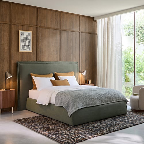 Bezug für boxspringbett, leinen, connor khaki Am.Pm