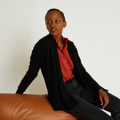 Gilet long bord a bord en cachemire certifie oeko tex Monoprix La Redoute