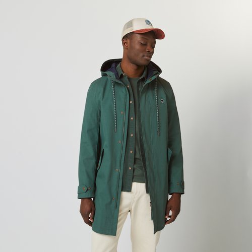 Impermeable coton gresigne vert grise Faguo La Redoute