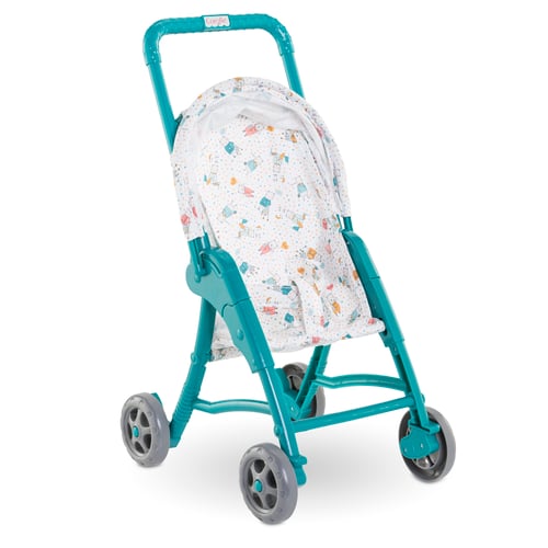 Poussette oursons - COROLLE - Accessoire Poupon 30cm - Bleu - Légère et