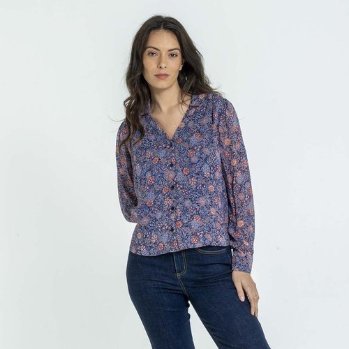 Chemise fluide bleu marine Mise Au Green La Redoute