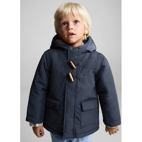 Anorak matelassee imitation mouton retourne bleu Mango Baby La Redoute
