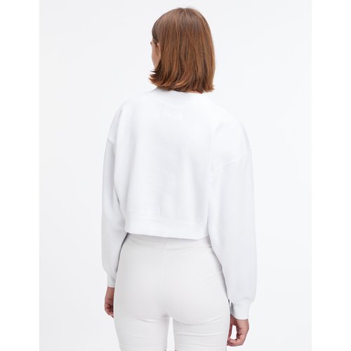 White cropped sweatshirt on sale